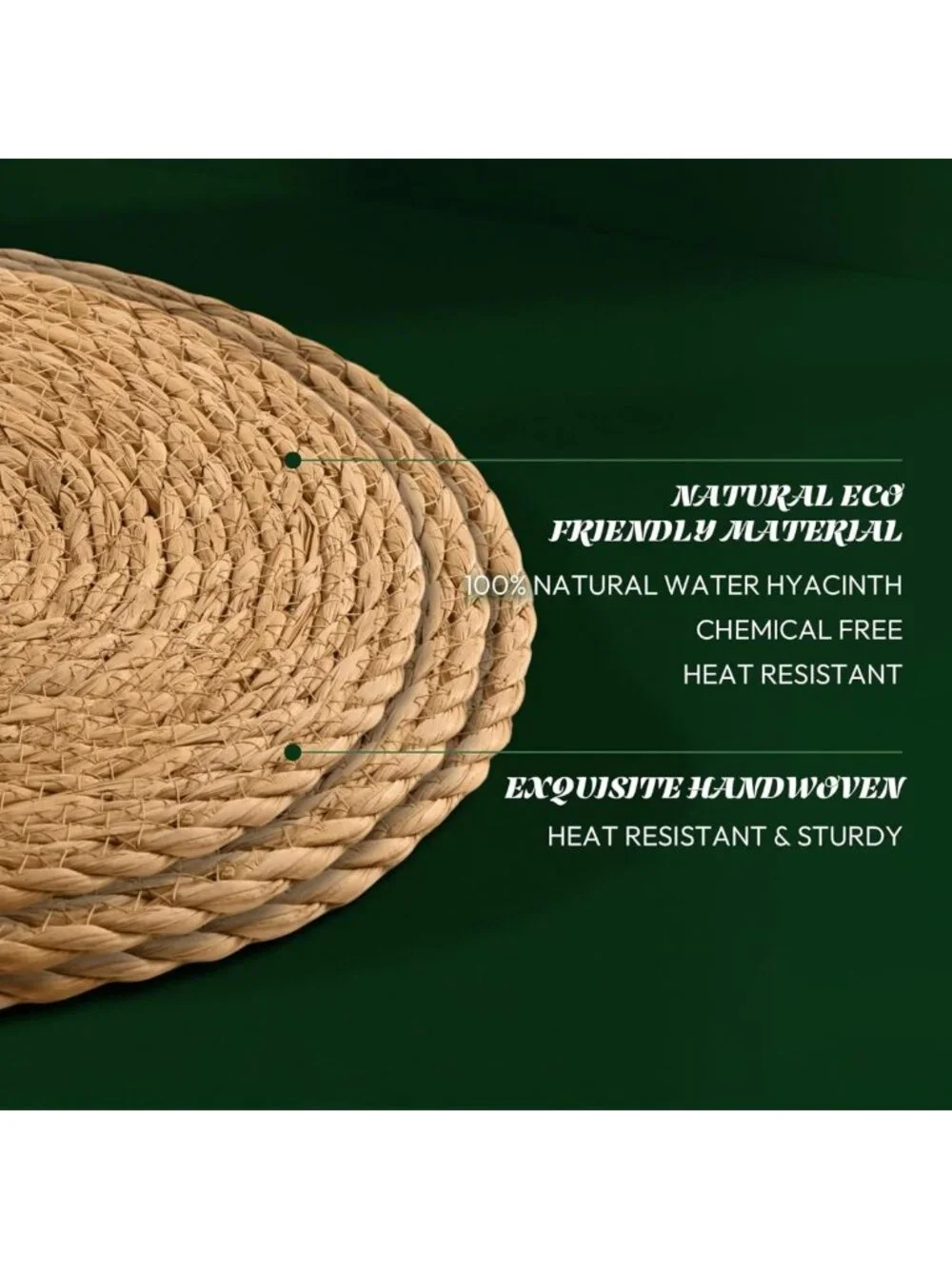 Set of 12 Round Woven Placemats, Boho Rustic Jute Chargers for Dining Table